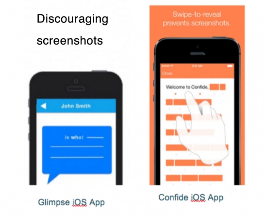 Some examples of how apps discourage users from taking screenshots