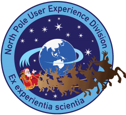 Mission patch for the North Pole User Experience Division. Artist: Robin Cave